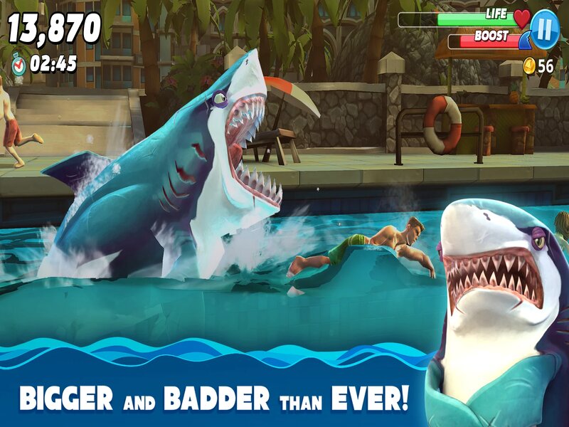 Duy trì hành động ăn để cá mập trong Hungry Shark Hack no bụng 