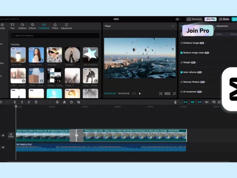 Chính sửa video với capcut mod