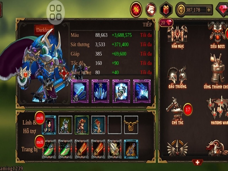 Kim Cương Vô Hạn Trong Hack Epic Heroes War