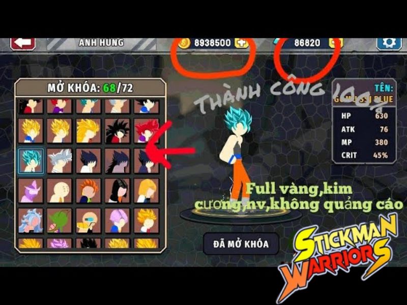 Các tính năng nổi bật của phiên bản Hack Stickman Warriors