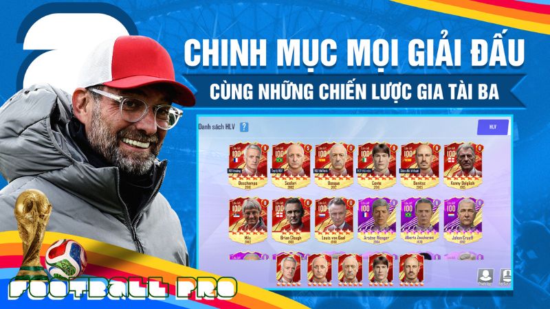 Tải Hack Football Pro VTC (Full Cầu Thủ, Tiền, Kim Cương) v112.198 Football Pro VTC Chinh Phục Nhiều Giải Đấu Bằng Chiến Thuật Linh Hoạt