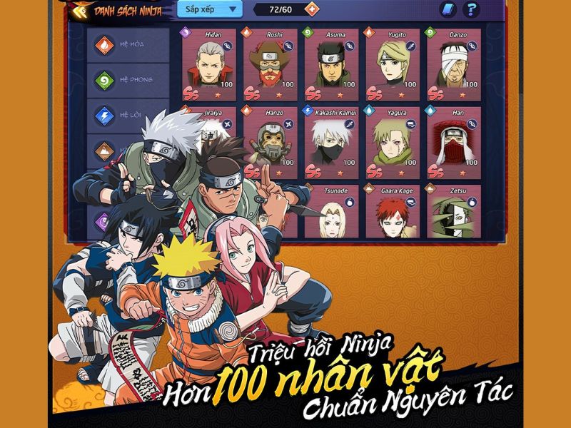 Tải Hack Huyền Thoại Nhẫn Giả (Full Nhân Vật, Kim Cương) v1.0.2 Hệ Thống Nhân Vật Ninja Đa Dạng Tại Hack Huyền Thoại Nhẫn Giả