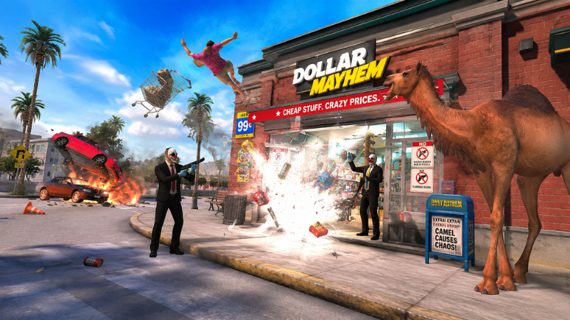 Tải Goat Simulator Payday APK v2.0.5 Miễn Phí Cho Android Goat Simulator Payday APK gameplay với bốn nhân vật