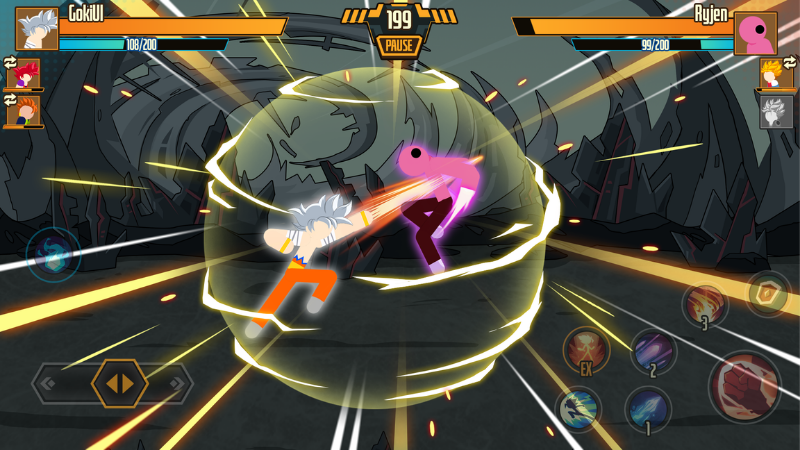 Tải Hack Stickman Dragon Fight (Full Nhân Vật, Vô Hạn Tiền) v3.5.0 Hack Stickman Dragon Fight trong trận đấu năng lượng