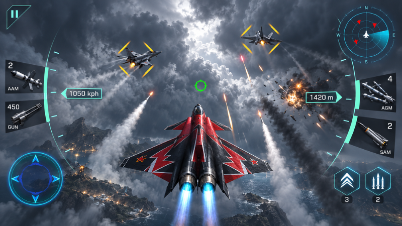 Tải Hack Sky Fighters 3D (Unlimited Money, Full Tiền) v2.8 Sky Fighters 3D hack full tiền unlimited money