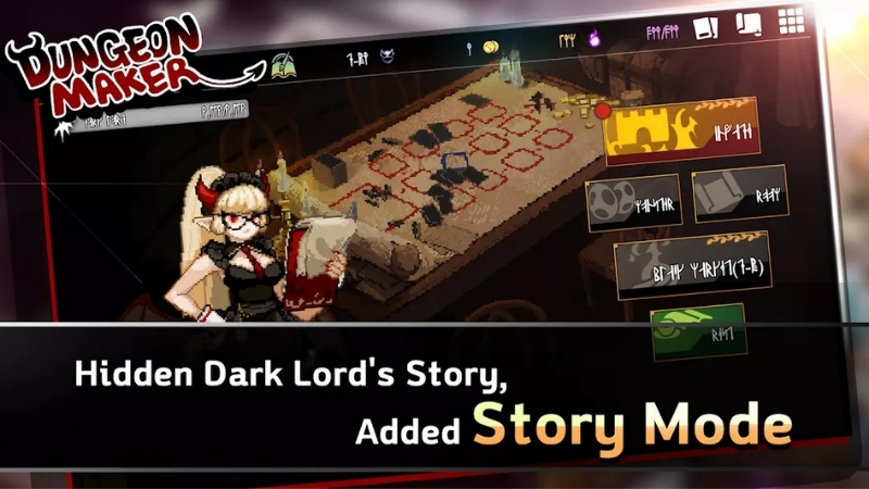 Tải Dungeon Maker MOD APK (Vô Hạn Vàng, Linh Hồn, MOD Menu) v1.11.32 Dark Lord cùng quái vật bảo vệ hầm ngục trước các anh hùng