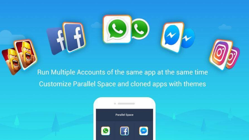 Tải Parallel Space MOD APK (Mở Khóa Pro) v4.0.9565 Giao diện Parallel Space MOD APK với các ứng dụng được nhân bản