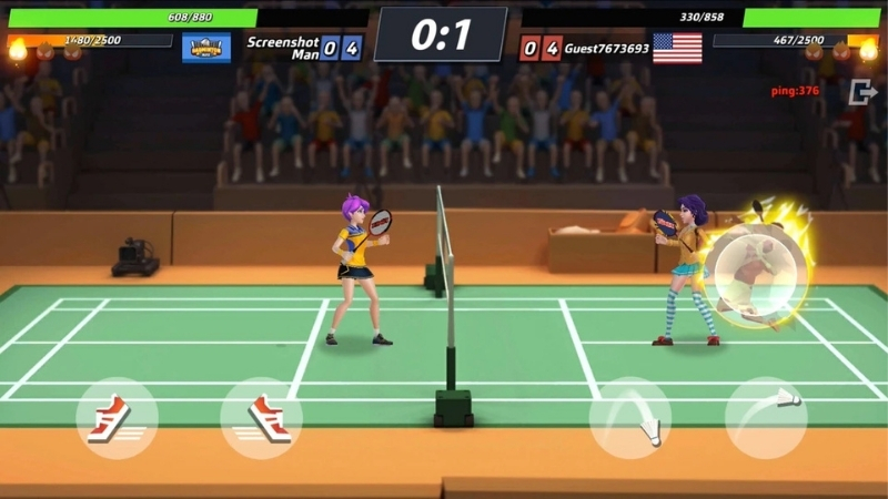 Tải Badminton Blitz APK v1.18.9.60 Miễn Phí Cho Android Giao diện điều khiển cú đánh trong Badminton Blitz APK
