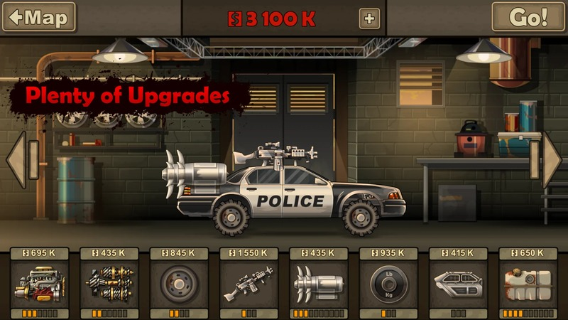 Tải Earn to Die 2 MOD APK (Vô Hạn Tiền) v1.4.58 Giao diện nâng cấp động cơ và nhiên liệu trong Earn to Die 2