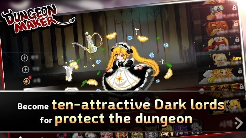 Tải Dungeon Maker MOD APK (Vô Hạn Vàng, Linh Hồn, MOD Menu) v1.11.32 Giao diện sắp xếp bẫy và phòng chiến đấu trong Dungeon Maker