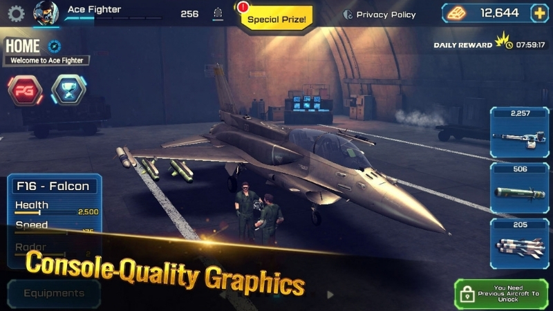 Tải Hack Ace Fighter (Vô Hạn Tiền) v2.748 Hack Ace Fighter với các chiến đấu cơ hiện đại bay trên bầu trời 3D