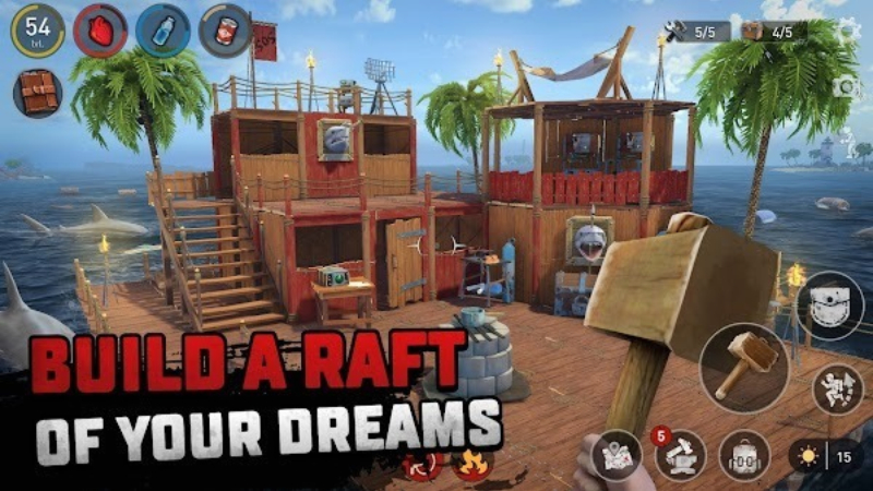 Tải Hack Survival on Raft (Vô Hạn Tiền, Mod Menu) v368 Hack Survival on Raft với hoạt động duy trì thức ăn và nước uống