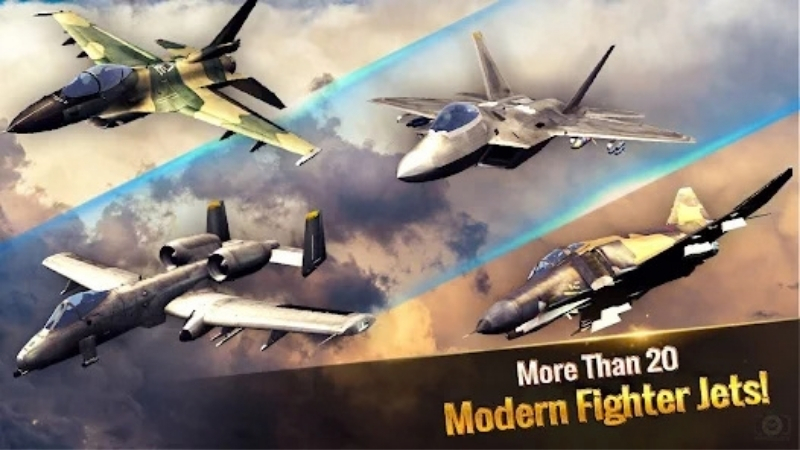 Tải Hack Ace Fighter (Vô Hạn Tiền) v2.748 Màn hình Ace Fighter khi khóa mục tiêu và chuẩn bị phóng tên lửa